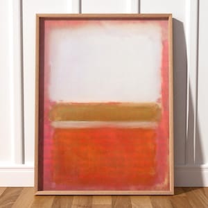 Lámina naranja de Rothko, póster abstracto naranja, arte mural de Rothko, decoración de pared moderna, arte mural para dormitorio, arte para sala de estar, Rothko sin título 14