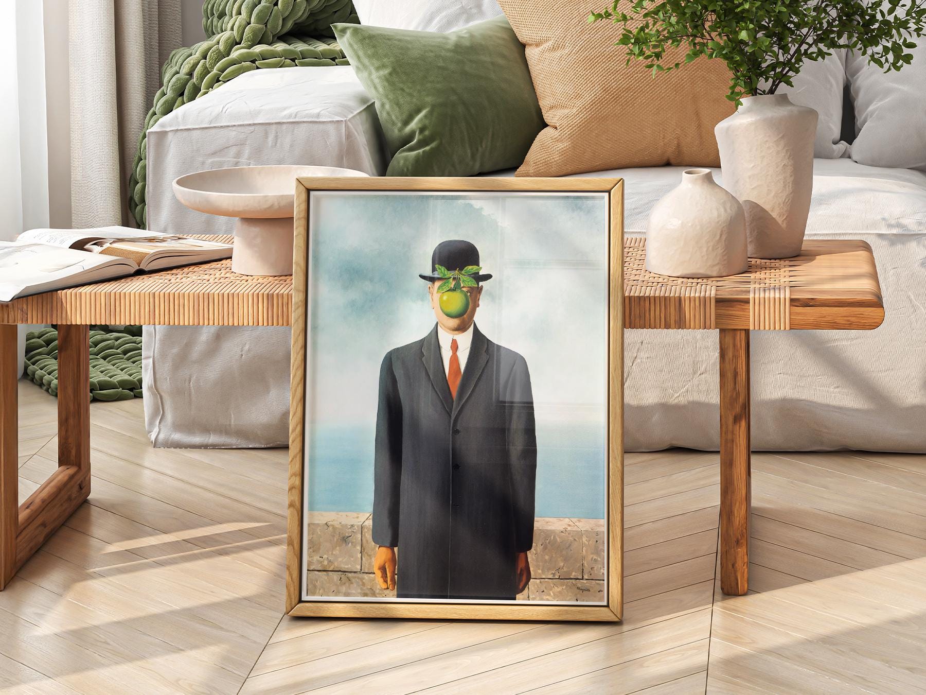 The Son of Man by Rene Magritte- Parody of the Famous Painting With a Dog, Art High Quality Art Print, Wall Art, Funny Gift, Print Dog - UK The Son of Man by Rene Magritte- Parody of the Famous Painting With a Dog, Art High Quality Art Print, Wall Art, Funny Gift, Print Dog - UK
