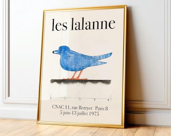 Les Lalanne Exhibition Poster, Blue Bird Print, Vintage Wall Art