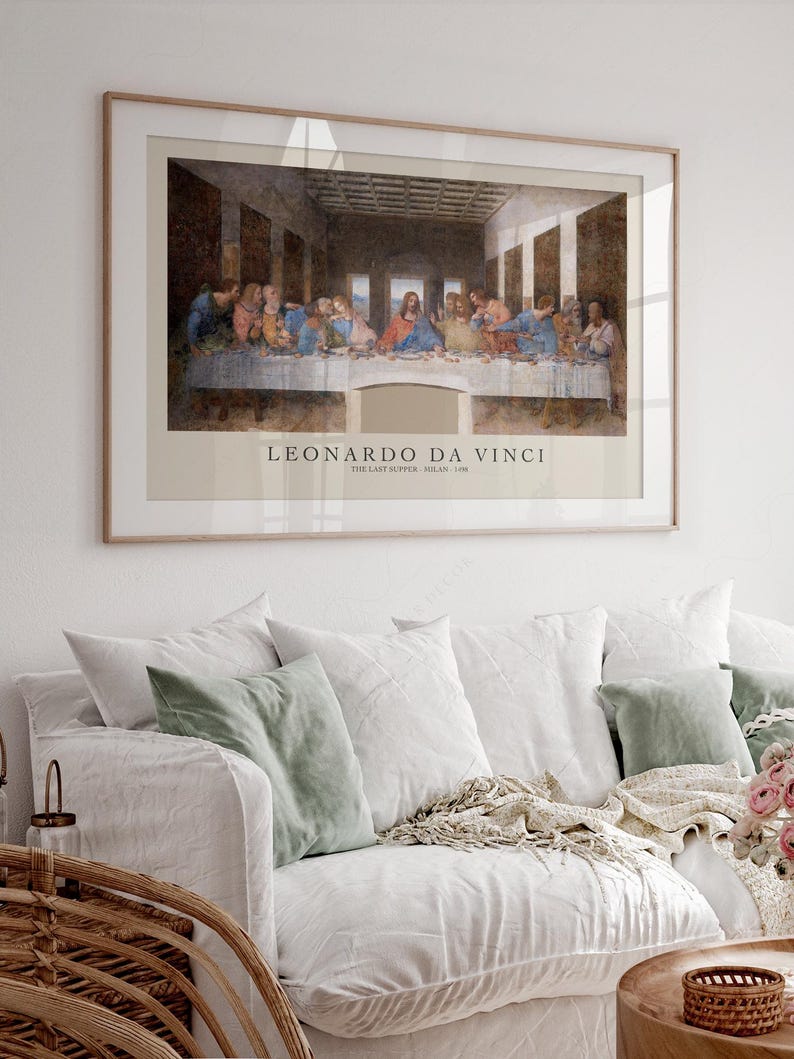 Leonardo Da Vinci Last Supper Print, Famous Painting Wall Art ...
