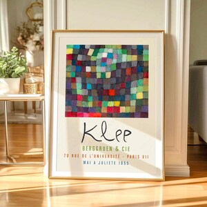 Lámina abstracta de bloques de color de Paul Klee, arte mural geométrico moderno, póster con estampado cuadrado colorido, decoración de arte de mediados de siglo 02 imagen 2