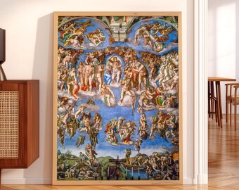 Michelangelo the Last Judgment Poster Renaissance Wall Art Sistine