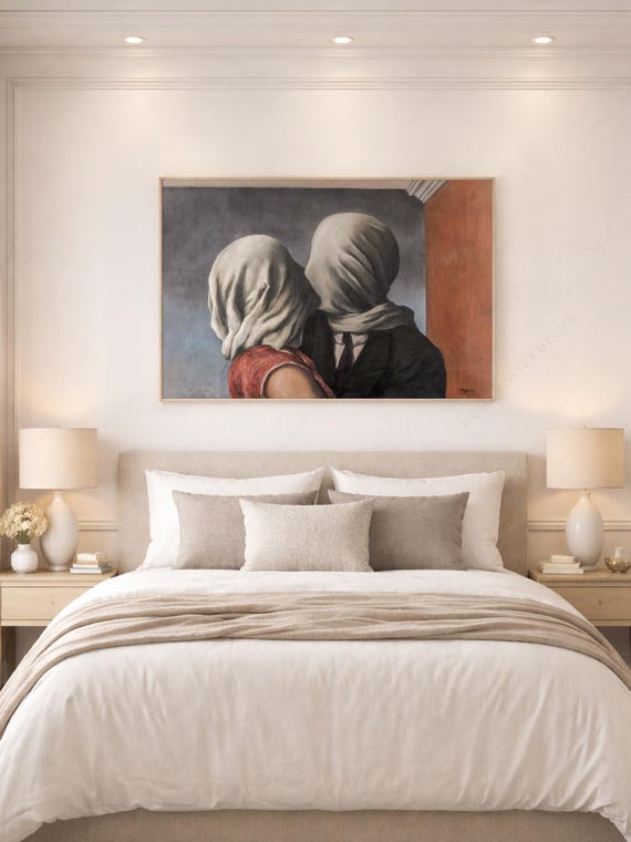 René Magritte the Lovers Print, Surrealist Wall Art 49-2 - Etsy