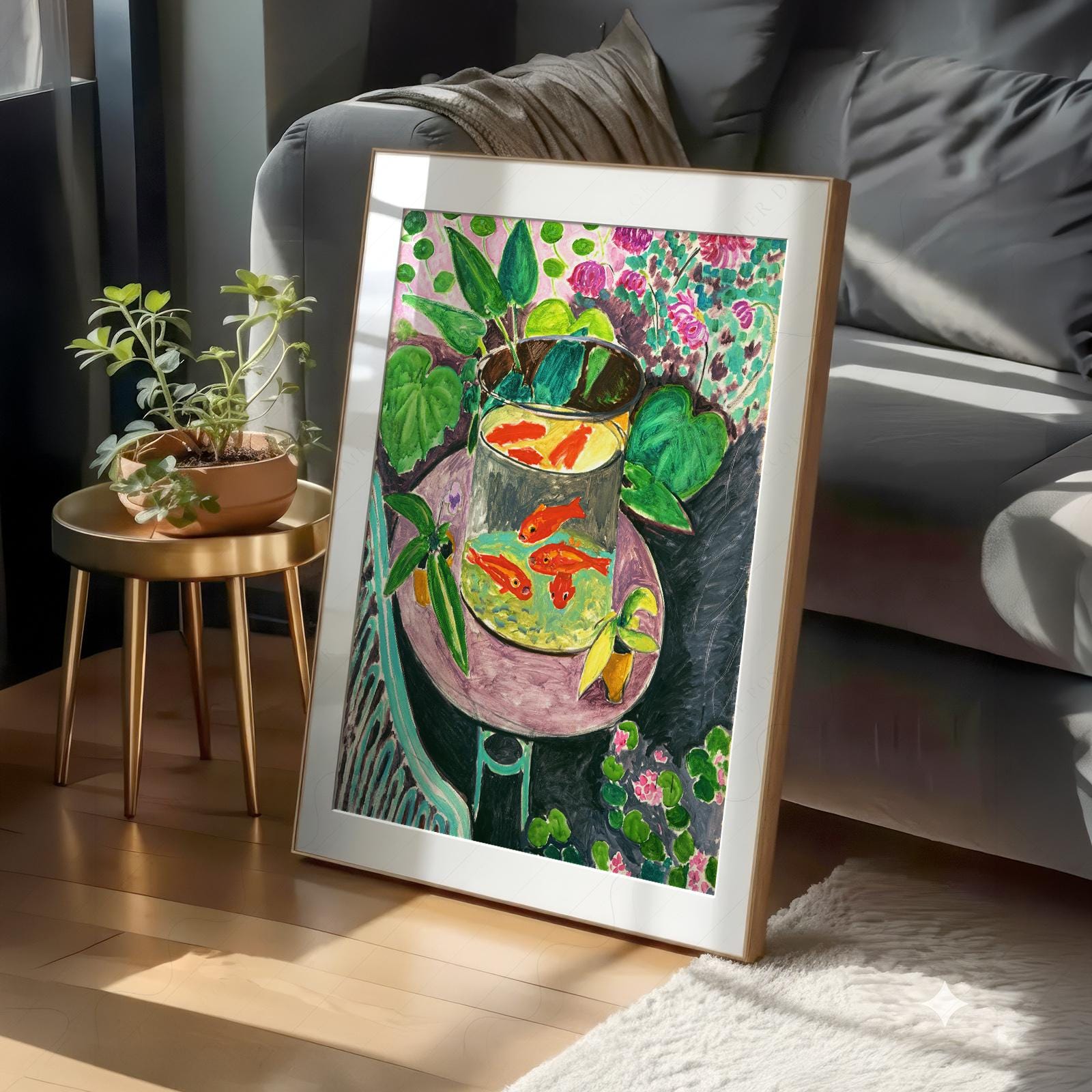 Henri Matisse Goldfish Print, Mid Century Modern Nature Wall Art 6