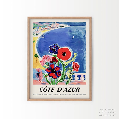 French Riviera Print Cote D'azur Poster South of France - Etsy