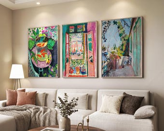 Matisse Famous Paintings Set of 3: Goldfish, Open Window, The Terrace 8