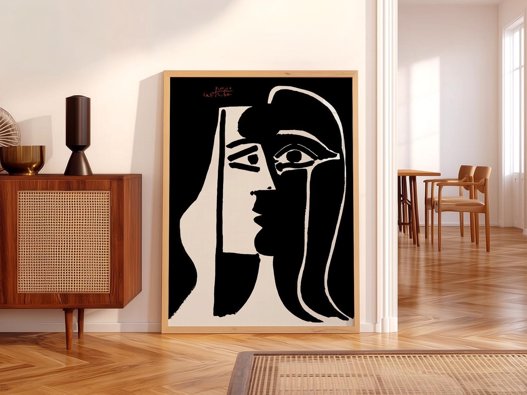 Pablo Picasso Print, Two Faces Line Art, Modern Minimal Decor - Etsy