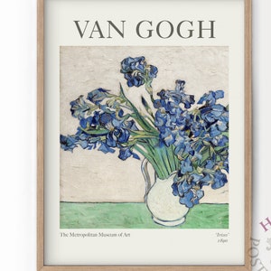 Van Gogh Poster, Van Gogh Painting, Floral Van Gogh, Flowers Painting, Post-impressionist, Irises 1890, Archival Paper up to 24x36"