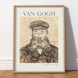Van Gogh Poster, Van Gogh Painting, Reproduction Van Gogh, Post-impressionist Painter, The Postman, Gift for him
