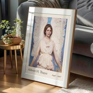 Antique art prints, American artist, Exhibition Poster, Angel painting, Abbott Handerson Thayer 1 image 7