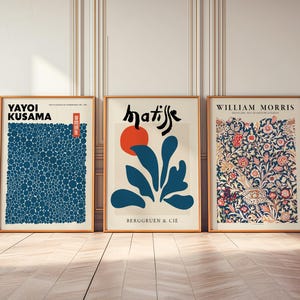 Matisse, Kusama, Morris Print Set | Blue Gallery Wall Art 23 image 9