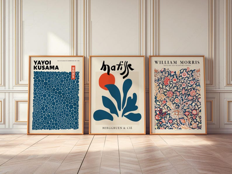 Matisse, Kusama, Morris Print Set | Blue Gallery Wall Art 23 image 9