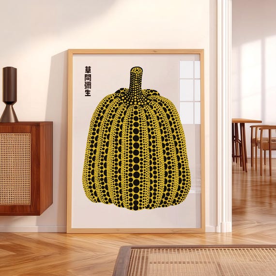 Yayoi Kusama Pumpkin Print, Yellow Black Dots, Modern Art 20 - Etsy