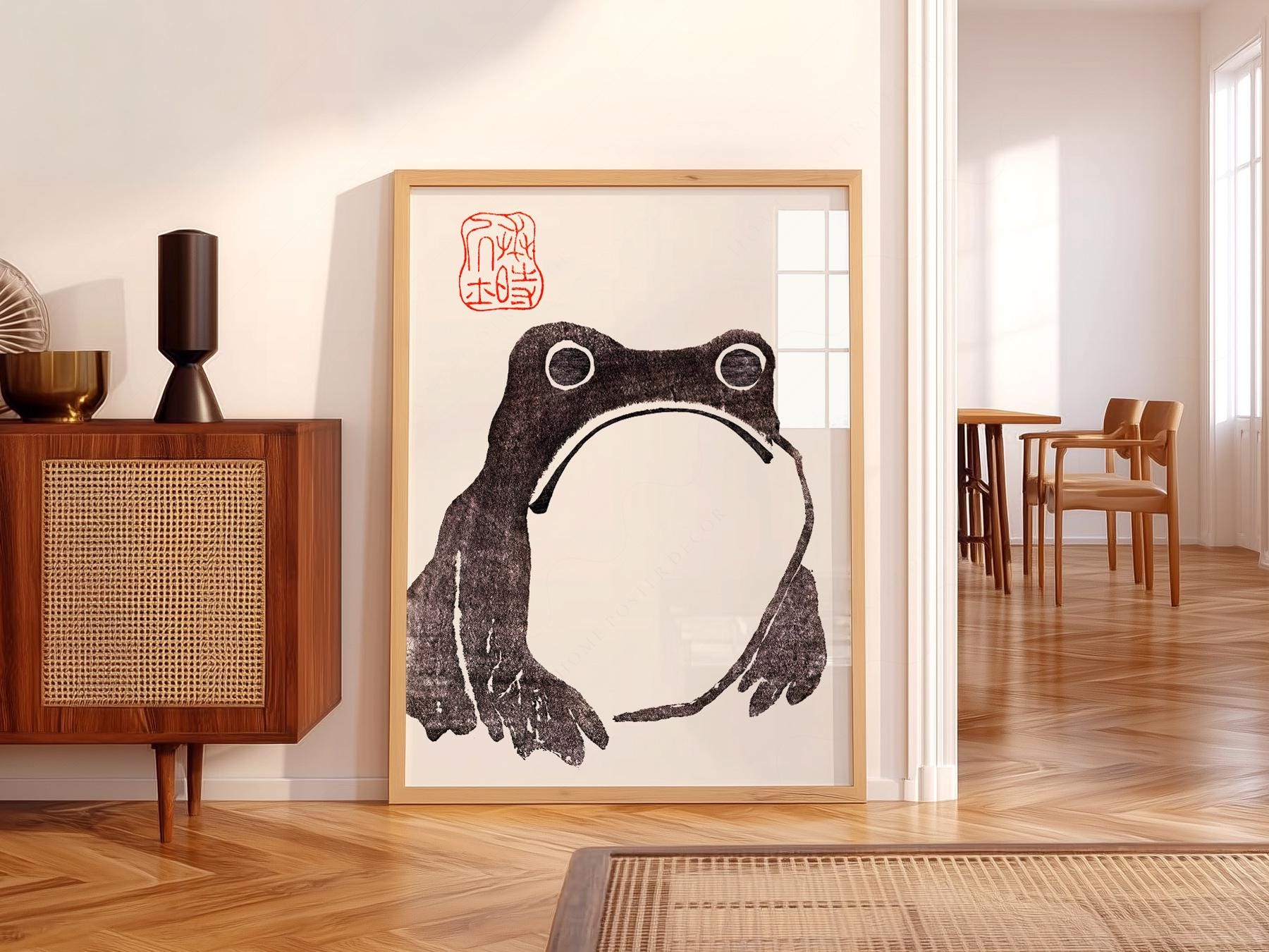 Matsumoto Hoji Frog Art Print, Vintage Japanese Woodblock, Meika