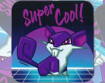 Super Cool Rattata Poké Rat // Glossy Vinyl Sticker (3 inches)