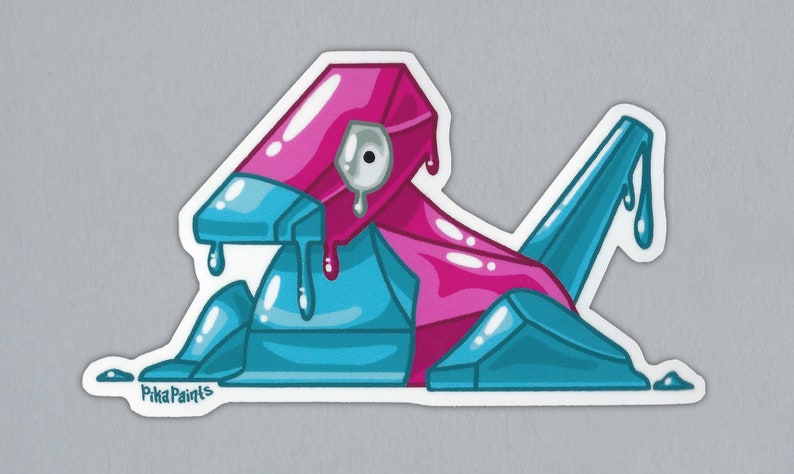 Melting Porymon // 4in Glossy Vinyl Sticker image 2