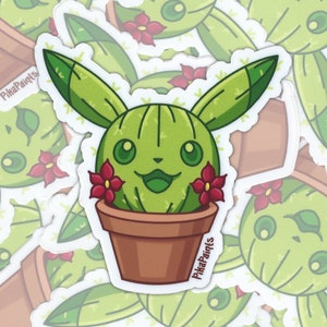 Pika Cactus // 3in Matte Vinyl Sticker