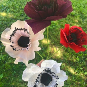 Handmade Crepe Paper Anemones- Paper Flowers for Weddings