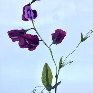 Handmade Crepe Paper Flowers- Sweet Peas- Paper Flowers for weddings- Faux Flowers