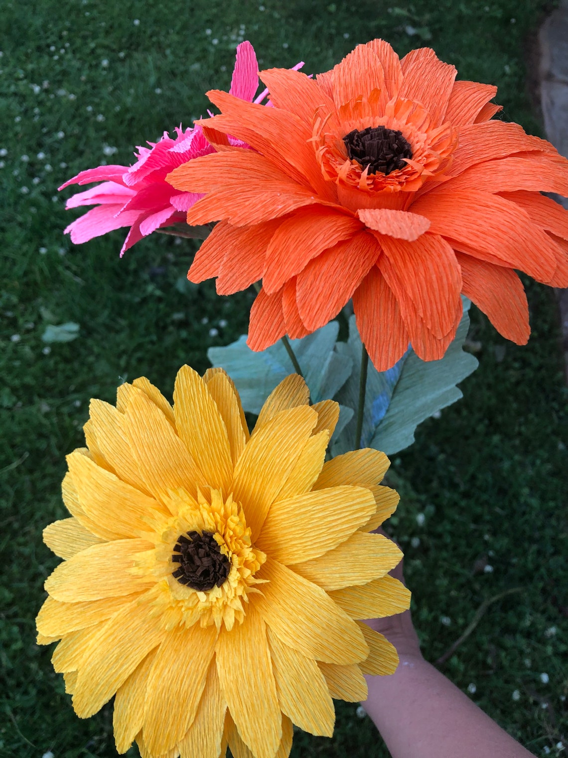 Handmade Crepe Paper Flower Gerbera Daisy Paper Flowers for Weddings Etsy