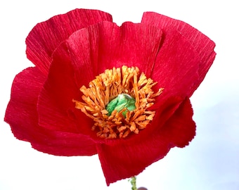 Crepe Paper Flowers- Poppy