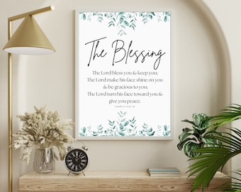 The Blessing Print - Digital Download - Christian Wall Art - Bible Verse Art - Printable Wall Art - Scripture Art