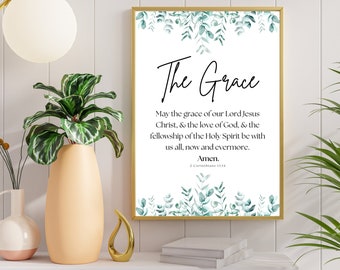 The Grace Print - Digital Download - Christian Wall Art - Bible Verse Art - Printable Wall Art - Scripture Art