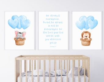 Joshua 1:9 - Baby Print - Baby Shower Gift - Nursery Wall Art - Christian Wall Art - Nursery Decor - Printable Wall Art - Scripture Art
