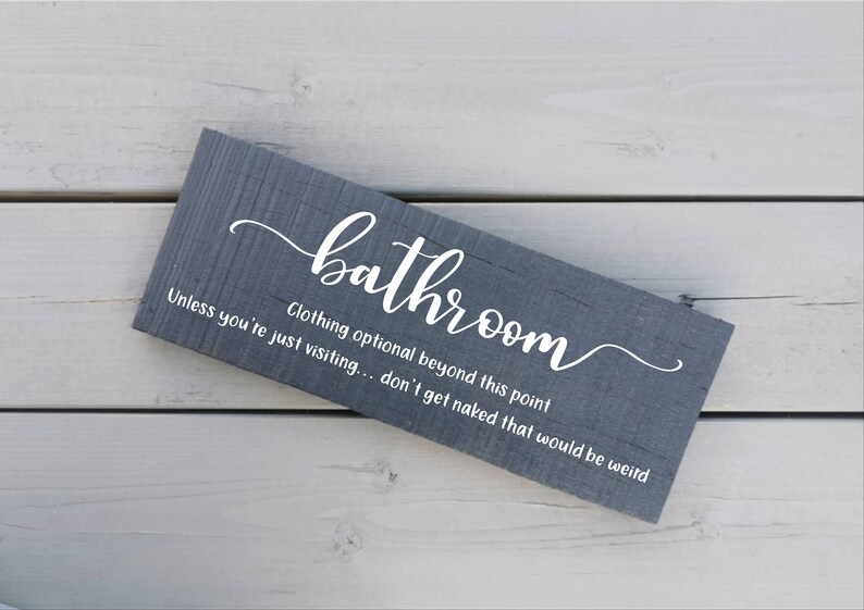 Wooden Plaque Bathroom Home Decor Etsy