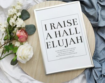 Christian worship digital prints - 1x A4 instant downloads - worship poster - Raise a Hallelujah