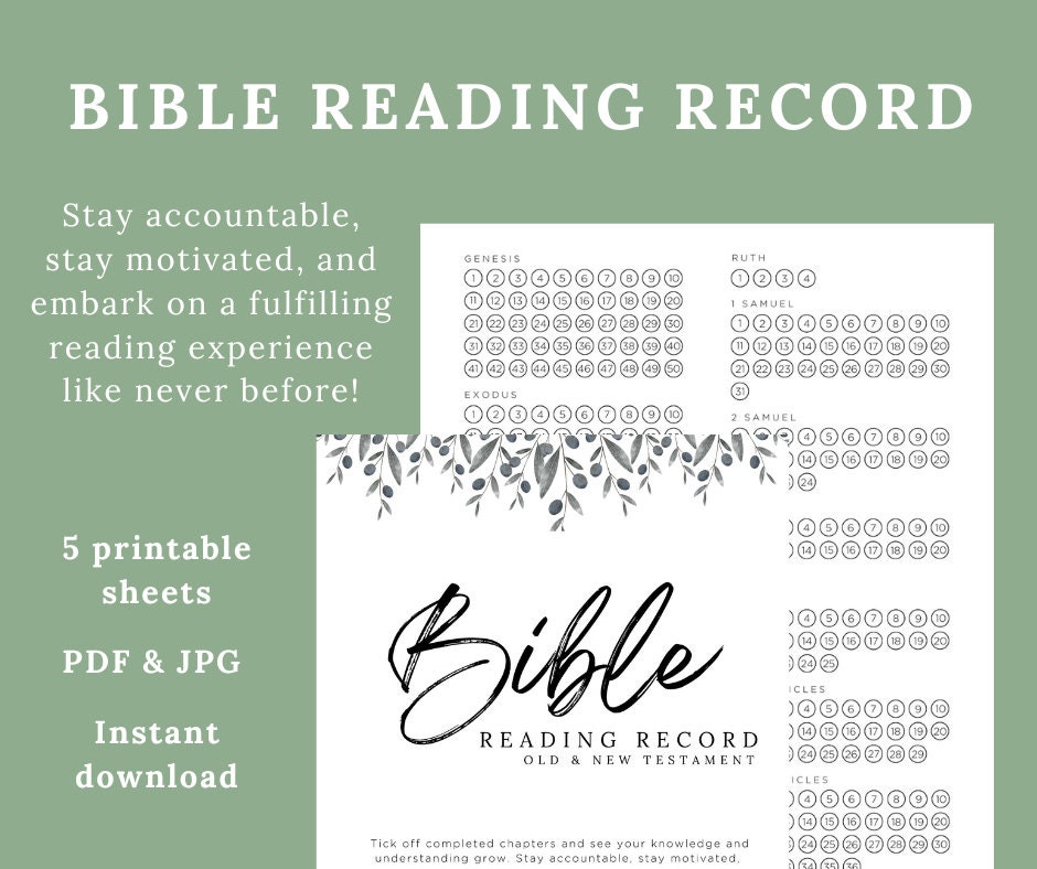 Printable Bible Reading Record
