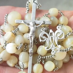 Collier Vintage En Argent Massif Et Perles Nacrées - Ancien, Occasion
