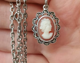 Pendentif En Argent Massif 925 - Style Art Déco, Motif Fleurs, Créateur, Ancien