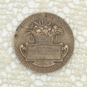 Ancienne Médaille Agriculture – Bronze – Thème Science Et Labeur