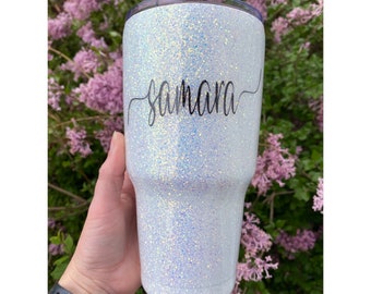 White Glitter Tumbler, Glitter Bride tumbler, opal glitter tumbler, White Sparkle Cup, engagement gift, white sparkly tumbler, bride cup