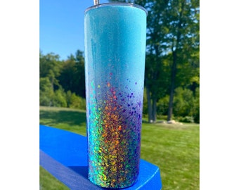 Personalized Glitter Tumbler, Glitter Dipped Tumbler, Mermaid Glitter Tumbler, Epoxy Glitter Tumbler,  Custom ombré tumbler, mermaid cup