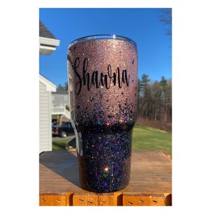 Rose Gold Glitter Tumbler, Black Glitter Cup, Sparkle Tumbler, Glitter dipped Mug, Ombre Glitter tumbler, Personalized Glitter tumbler