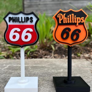 フィリップス66サイン - フィリップス66ヴィンテージ道路標識のミニチュア版、マザーロード、ロードサイドアメリカ、歴史的、ヴィンテージ、高速道路