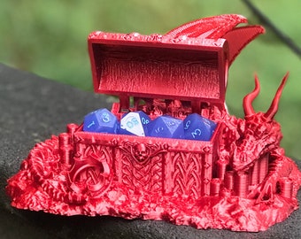 Dragons Hoard Dice Vault - Dragon Themed Dice Storage Vault, Perfect for RPGs like D&D, 5e, Pathfinder, Cyberpunk, Cthulhu, Mork Borg