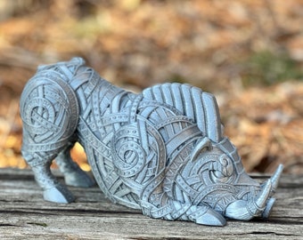 Metal Boar Piggy Bank -  Metallic boar Fantasy Themed Bank for your Coins (Dungeons and Dragons, Mork Borg, Pathfinder, Call of Cthulhu)