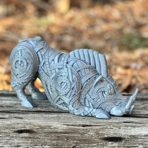 Tirelire sanglier en métal - Tirelire sur le thème du sanglier métallique pour vos pièces de monnaie (Donjons et dragons, Mork Borg, Pathfinder, Call of Cthulhu)