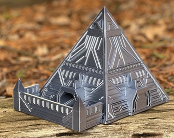 Alien Pyramid Dice Tower - Sci Fi Themed Dice Tower for Tabletop RPG & Board Games (Dungeons and Dragons, Call of Cthulhu, Mothership)