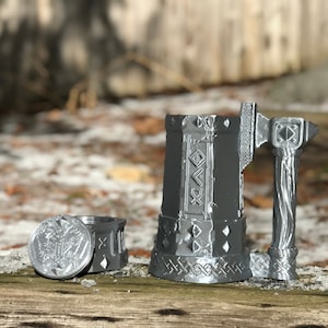 Dwarf Mythic Mug Can Holder - Dwarf Themed &quot;Beer Stein&quot; Can Holder by Ars Moriendi (D&D, 5e, Pathfinder, RPG, Dice)