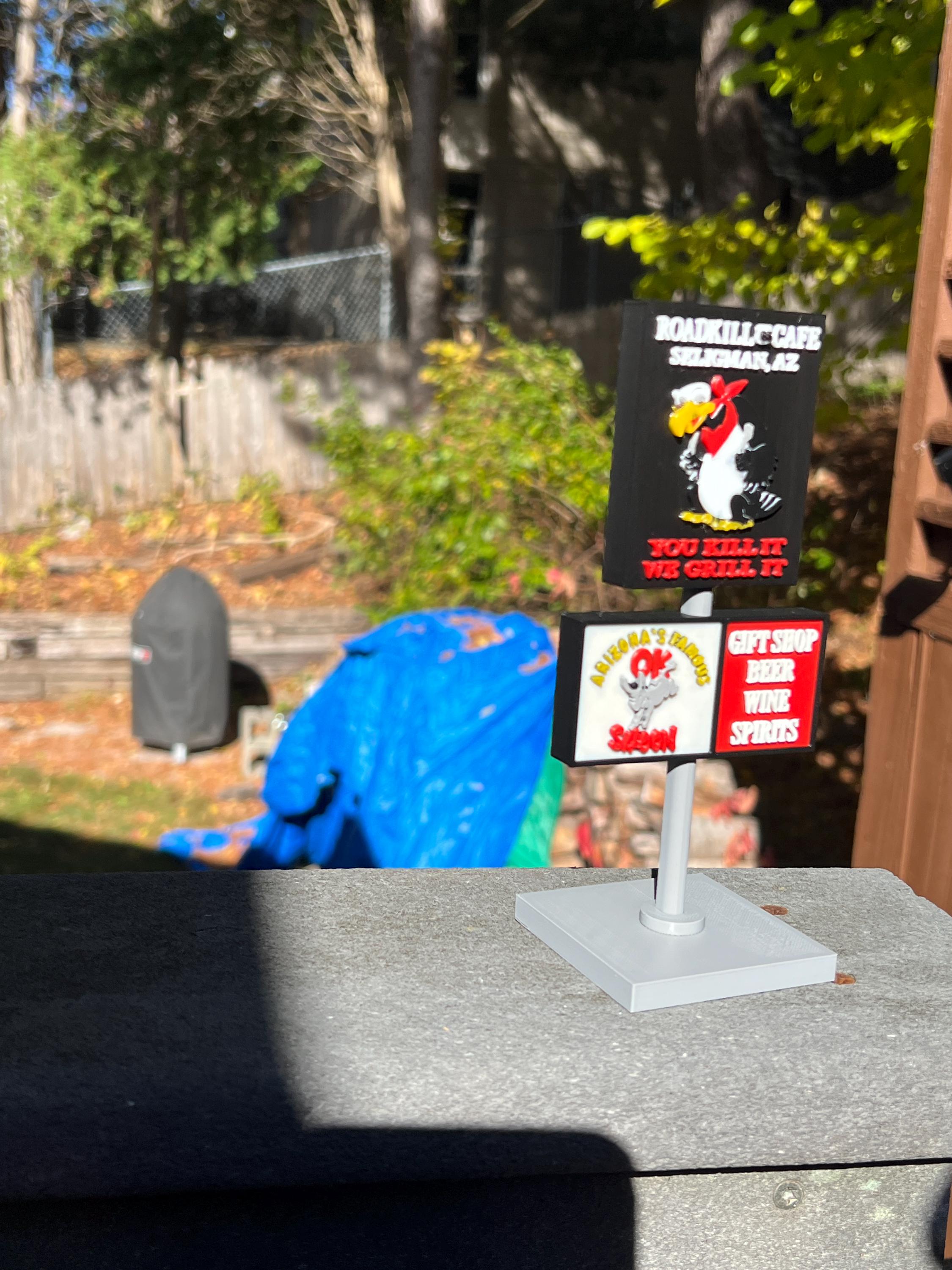 Roadkill Sign Roadkill Cafe/ok Saloon Sign - Miniature Version of the Roadkill Cafe ...