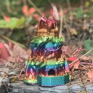 Tiamat Dice Tower (Fates End) - Tiamat Dragon Themed Dice Tower for D&D, Pathfinder, Fate, Savage Worlds, RPGs and Board Games