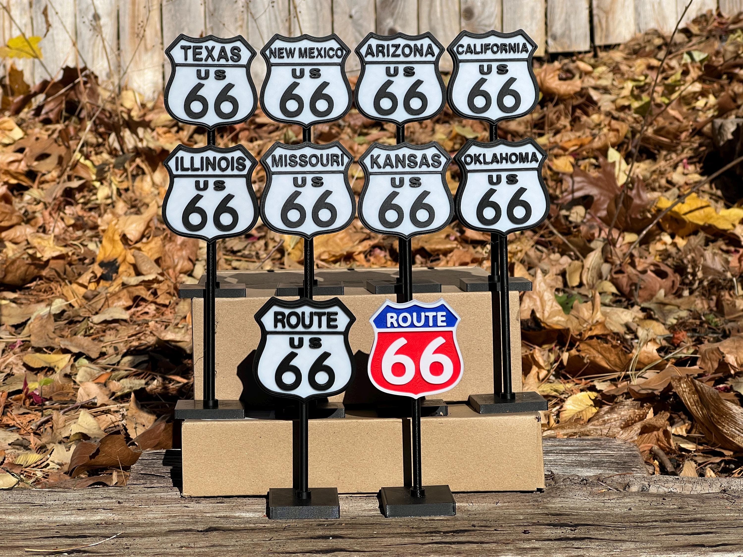 Route 66 Signs - Miniature Versions of the US Route 66 Road Sign
