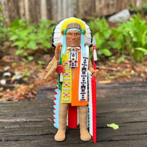 Big Indian - Miniature Version of Classic American Indian Fiberglass Statue, Roadside America, Vinita OK, Charlemont MA, Hi-Way Cafe