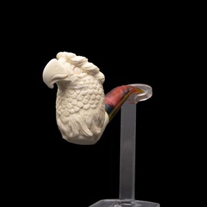 Eagle Figure Half Bent Stem Meerschaum Pipe, Unsmoked Meerschaum Pipe, The Best Block Meerschaum