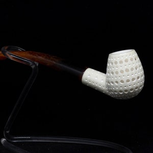 Lattice Brandy Meerschaum Pipe, Classic Lattice, The Best Block Meerschaum, Unsmoked Meerschaum