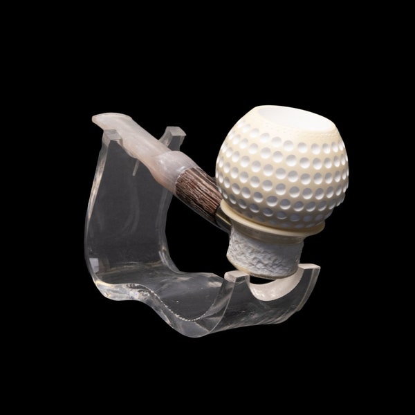 Falcon Meerschaum Pipe, Lattice Golf Ball Pipe, Straight Stem Pipe, Unsmoked Meerschaum Pipe, The Best Block Meerschaum, 9 mm or 6 mm Filter